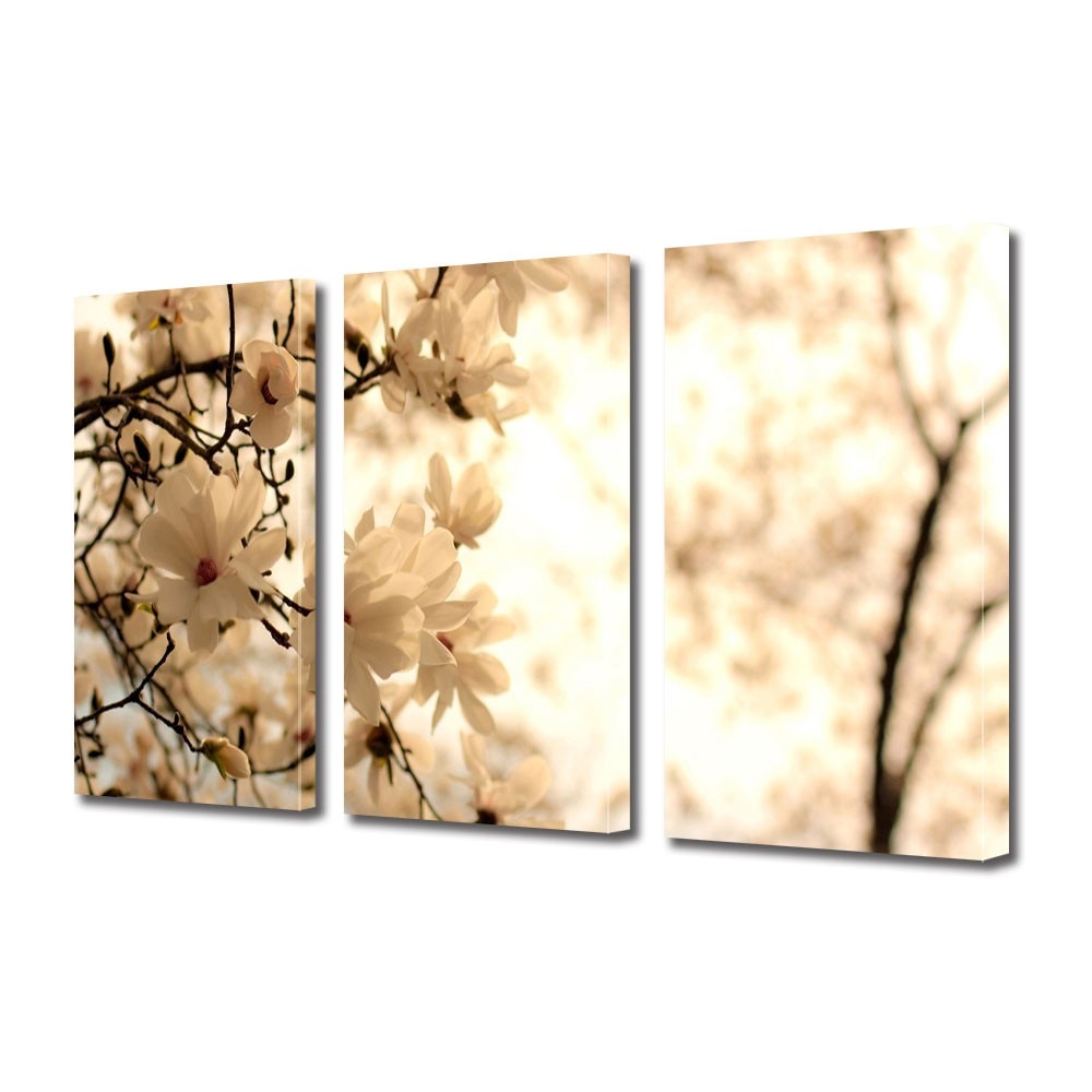 Tablou Multicanvas 3 Piese Peisaje Sepia, 60 x 120 cm