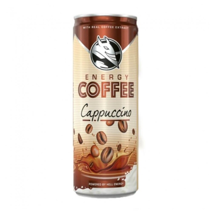 Bax 24 Energizante Hell Energy Coffee Cappuccino, 250 ml