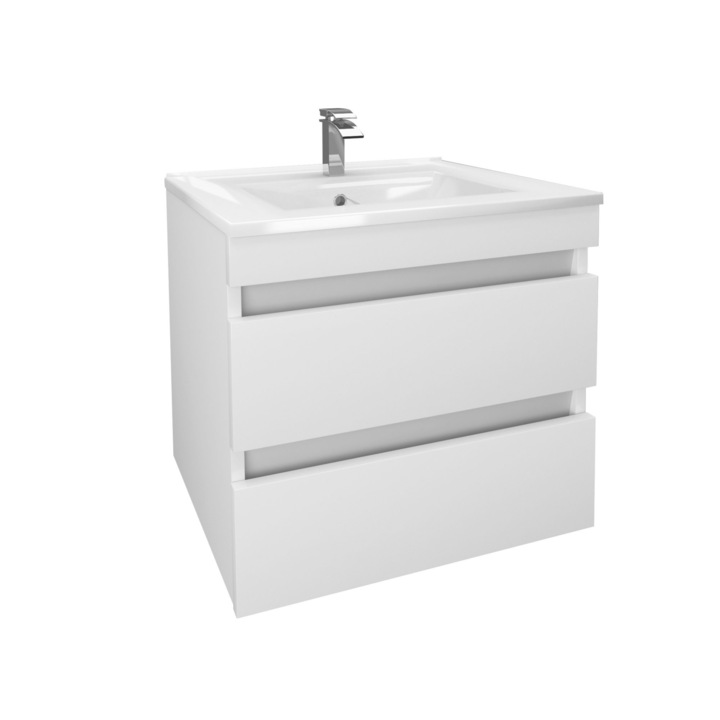 Savini Due Fürdőszoba szekrény és mosdókagylóval, 61,5 x 46,5 x 53 cm, Fehér