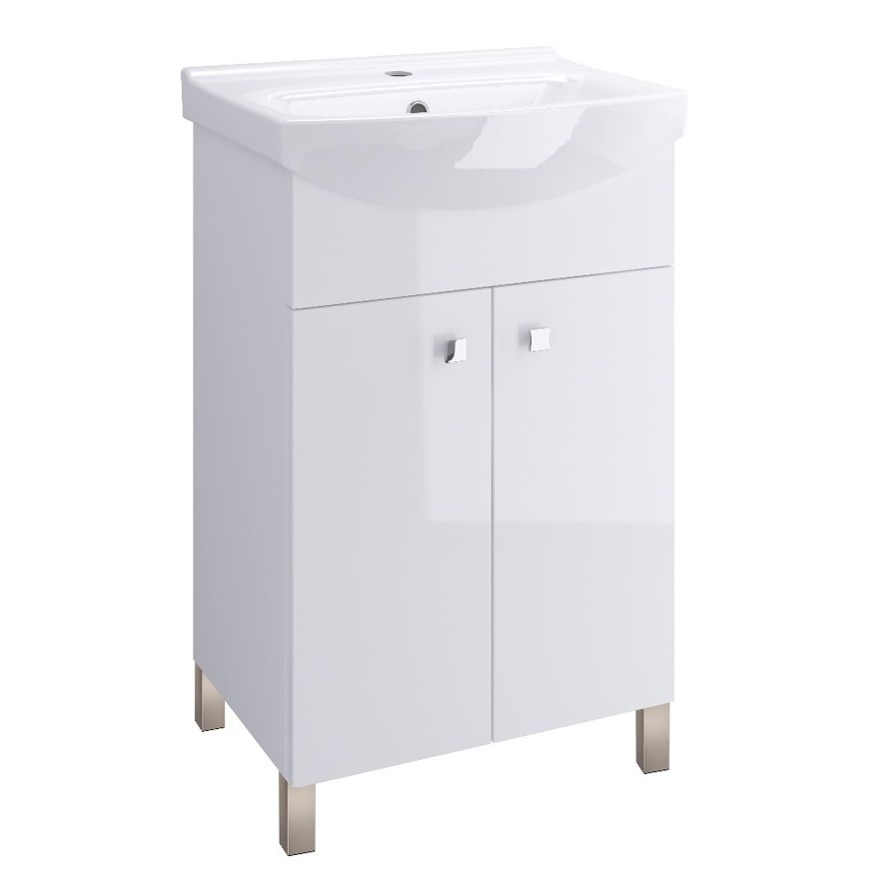 Set mobilier baie baza si lavoar Cersanit ,alb ,60.5 x 84 x 41.5 cm