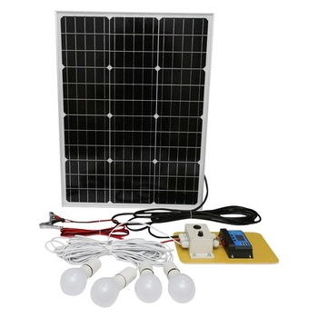 Set panou solar 50W regulator 10A 2xUSB 12/24V 4 becuri LED 8W BK87496 Set panou solar 50W regulator 10A 2xUSB 12/24V 4 becuri LED 8W BK87496