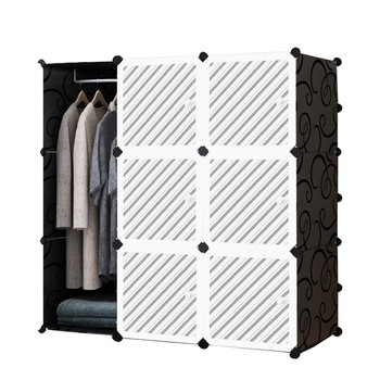 Dulap modular din plastic cu schelet metalic, D3370, culoare Alb / Negru, 110 x 110 x 37 cm Dulap modular din plastic cu schelet metalic, D3370, culoare Alb / Negru, 110 x 110 x 37 cm