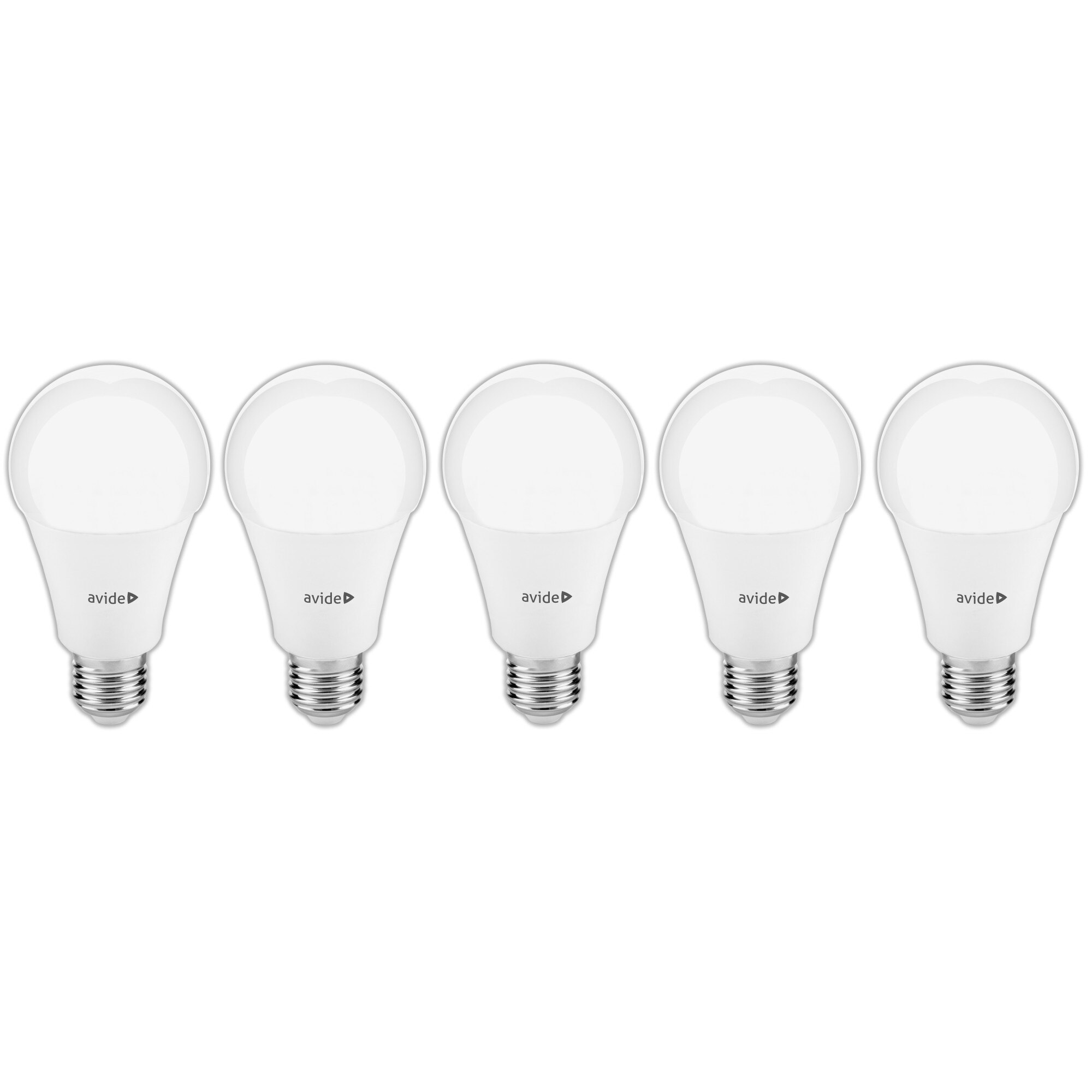 Set 5 becuri AVIDE LED Value Clasic 12W, E27, Glob, 1045 lumeni, 3000K, lumina calda