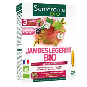 Supliment alimentar Jambes Legeres Bio, 20 fiole, Santarome Supliment alimentar Jambes Legeres Bio, 20 fiole, Santarome