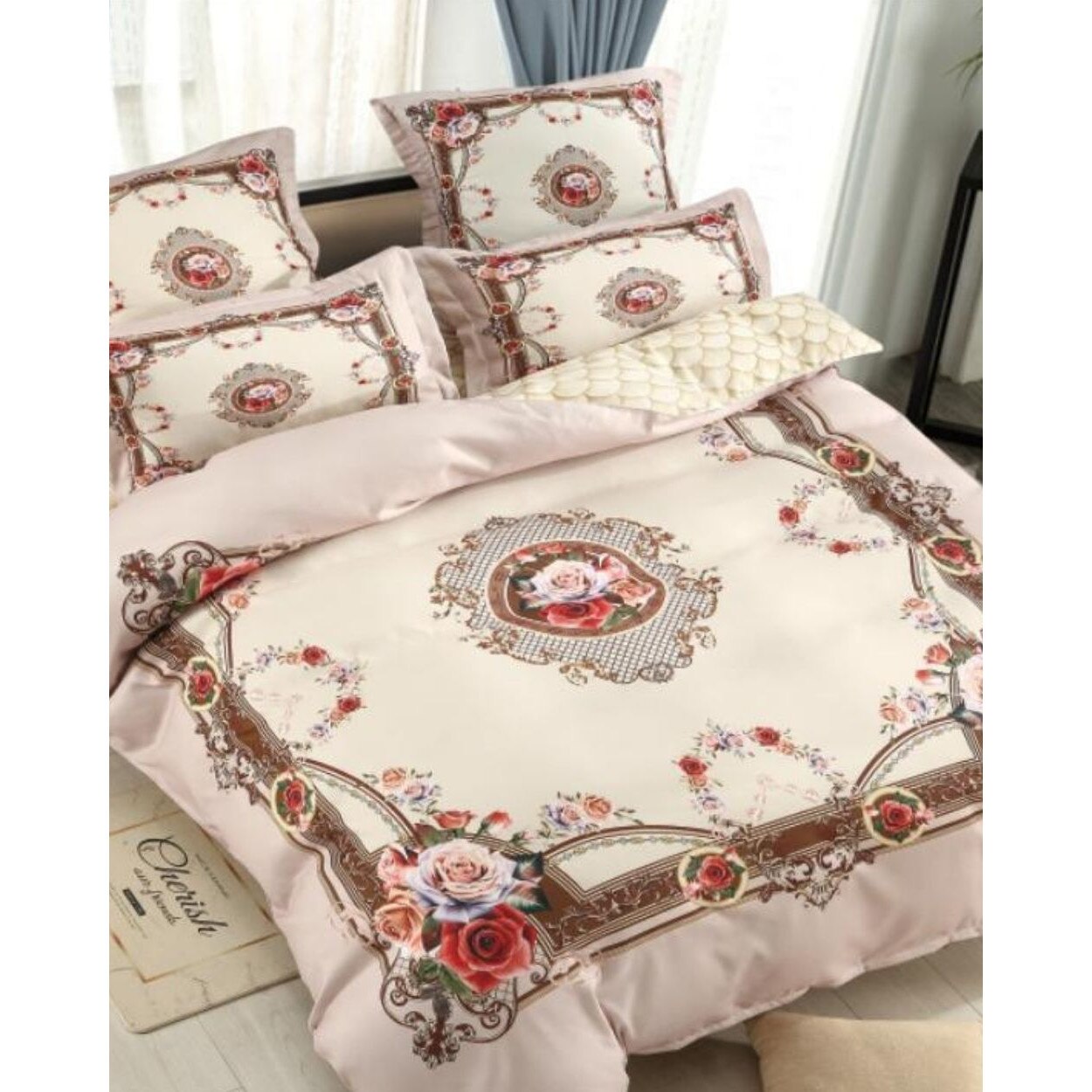 Set Lenjerie Finet Satinat Gros cu 2 Fete, 6 Piese, Pat 2 Persoane, Excellence