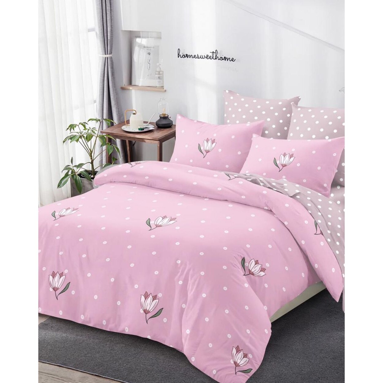 Set Lenjerie de Pat din Finet, 6 Piese, Pat 2 Persoane, Bia