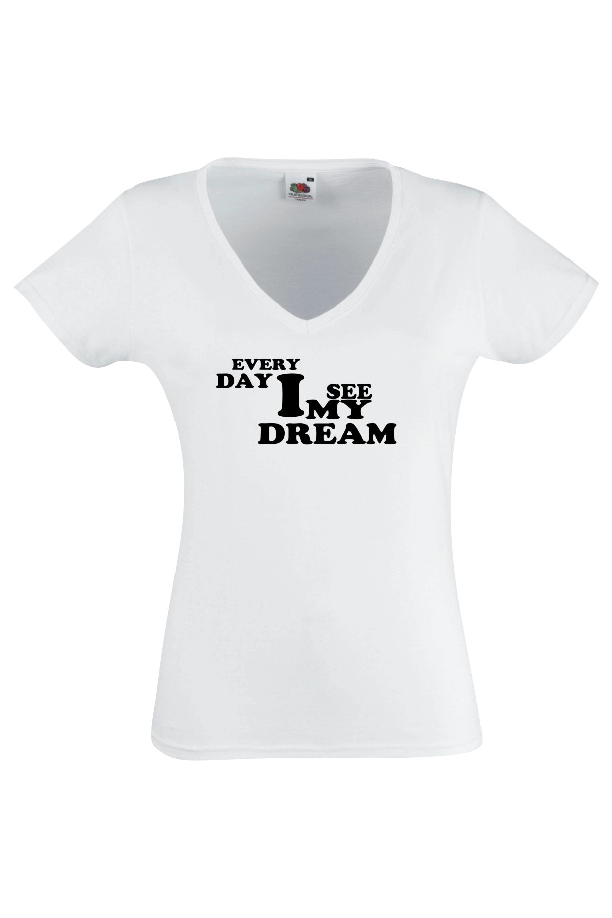 Tricou Black Dragon, Model Everyday I see my dream, Bumbac, Alb, Alb
