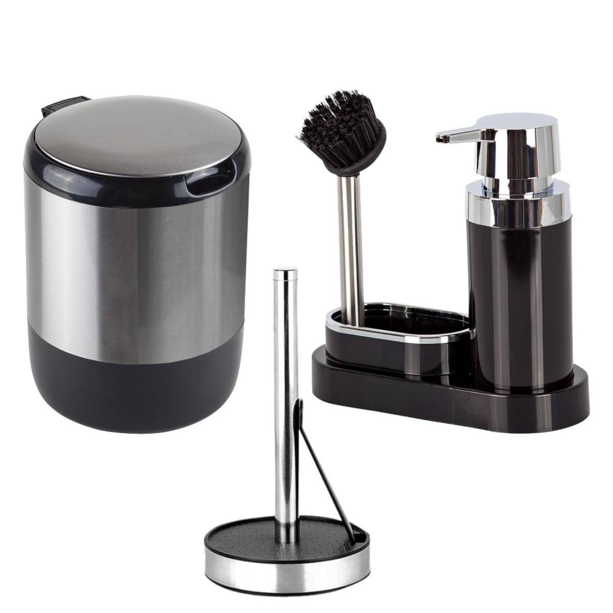 Set de Curatenie Bucatarie, Pasifik, 3 Piese, Negru