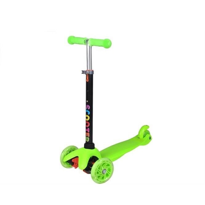 Trotineta 3 roti Led, reglabila, verde, Toys Bazaar