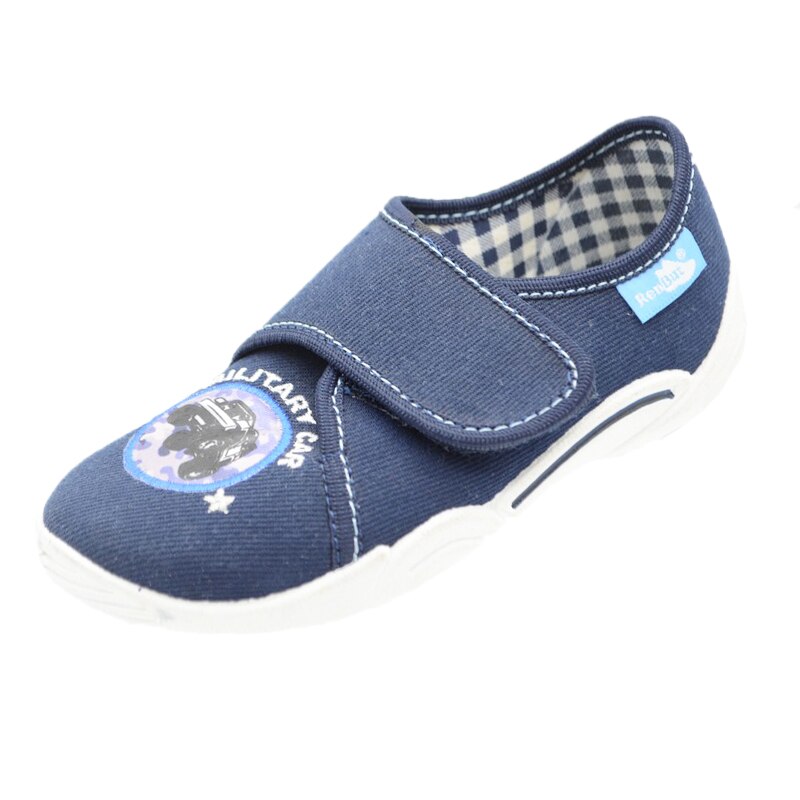 Pantofi din panza pentru baieti Renbut,velcro , Bleumarin