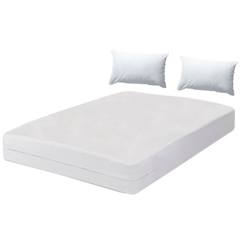 Set 2 piese impermeabile Metru Patrat, compus din husa de protectie impermeabila cu fermoar pentru saltea de 110/190 + 1 husa impermeabila pentru perna de 70/70 Set 2 piese impermeabile Metru Patrat, compus din husa de protectie impermeabila cu fermoar pentru saltea de 110/190 + 1 husa impermeabila pentru perna de 70/70