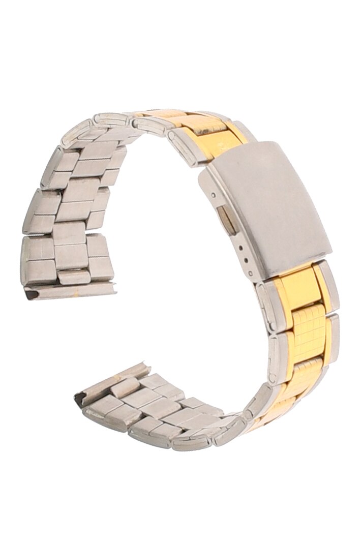 Curea de ceas din metal, 24 mm x 17 cm, argintiu/auriu