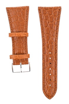 Curea de ceas din piele mata, crocodil, 20 mm x 18 cm, maro Curea de ceas din piele mata, crocodil, 20 mm x 18 cm, maro