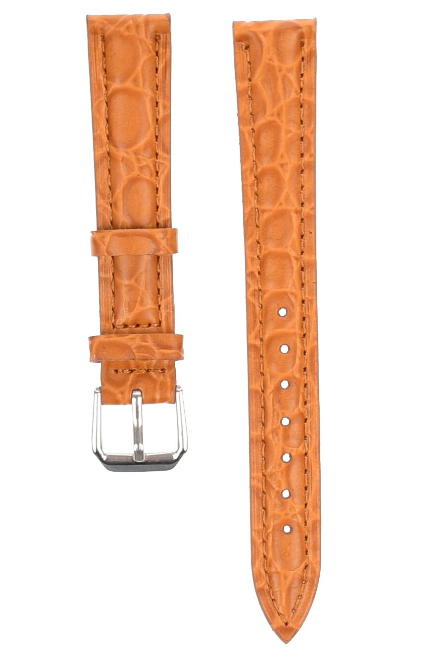 Curea de ceas din piele, 14 mm x 19 cm, crocodil, maro