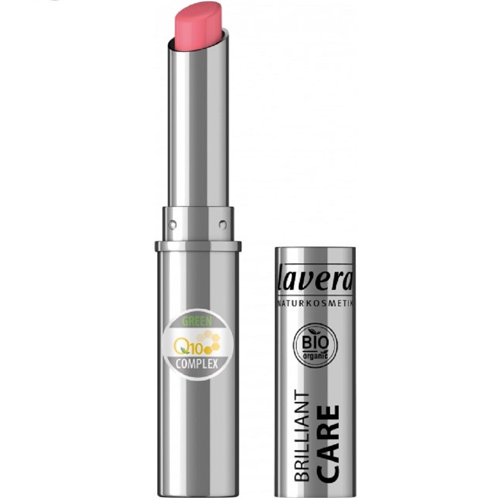 Ruj bio Brilliant Care cu coenzima Q10, Strawberry Pink 02, LAVERA, 1.7 ml
