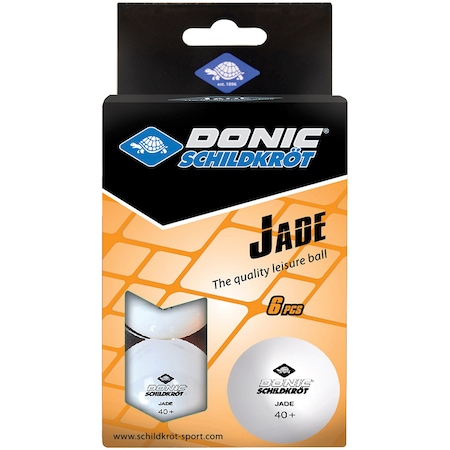 Set 6 mingi tenis de masa Donic-Schildkrot Jade, 1 antrenament, alb
