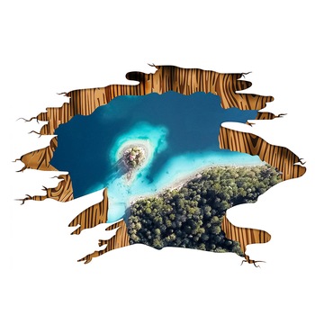 Sticker 3D gaura podea ocean 150x100 cm Sticker 3D gaura podea ocean 150x100 cm