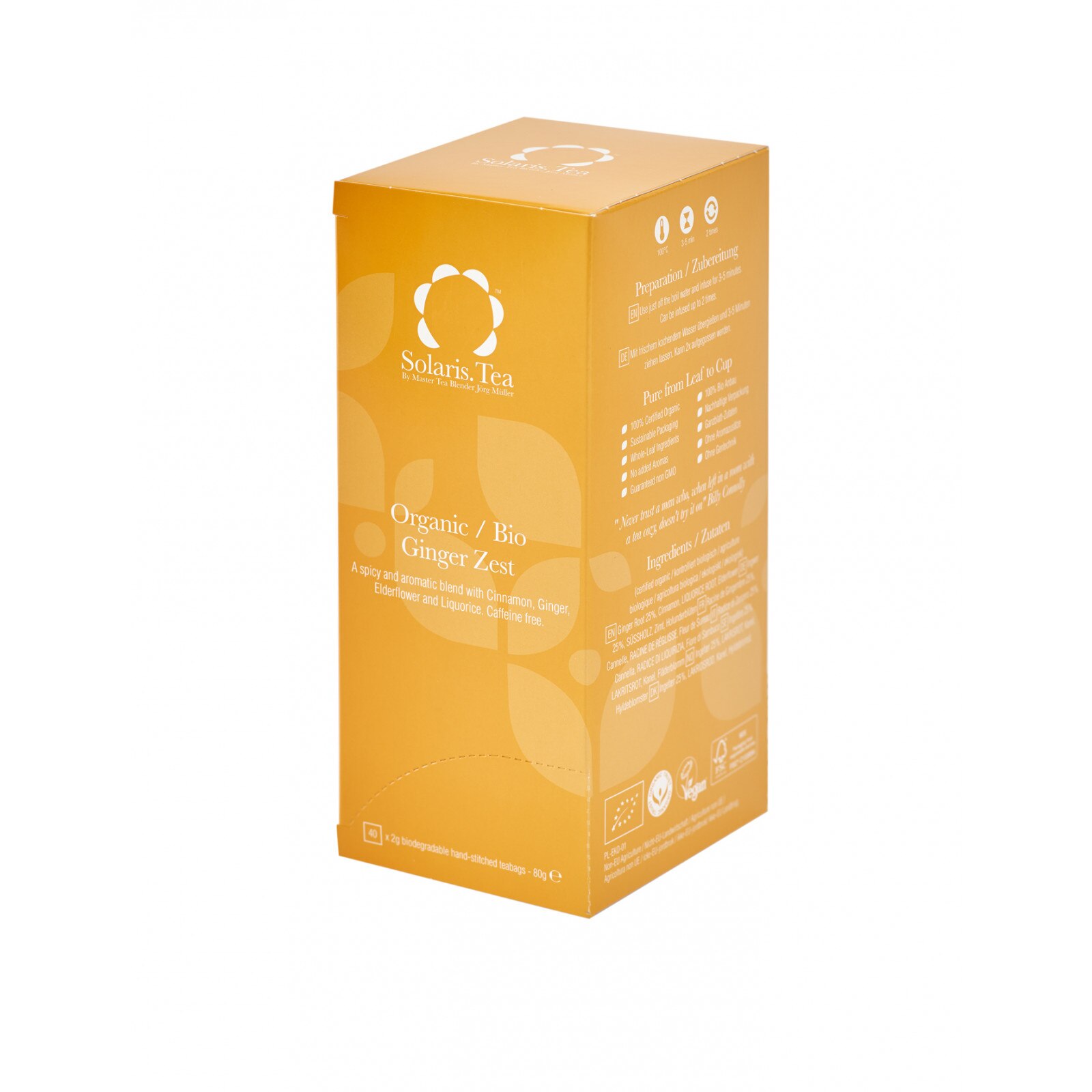 Ceai Solaris Organic Ghimbir 40 plicuri