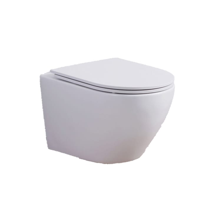 Ego Dahlia WC-csésze, matt fehér, keret nélküli, függesztett, Soft-Close fedél mellékelve, 49x36 cm