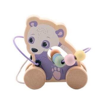 Jucarie din lemn pentru motricitate, Joueco, Pastel, Panda Jucarie din lemn pentru motricitate, Joueco, Pastel, Panda