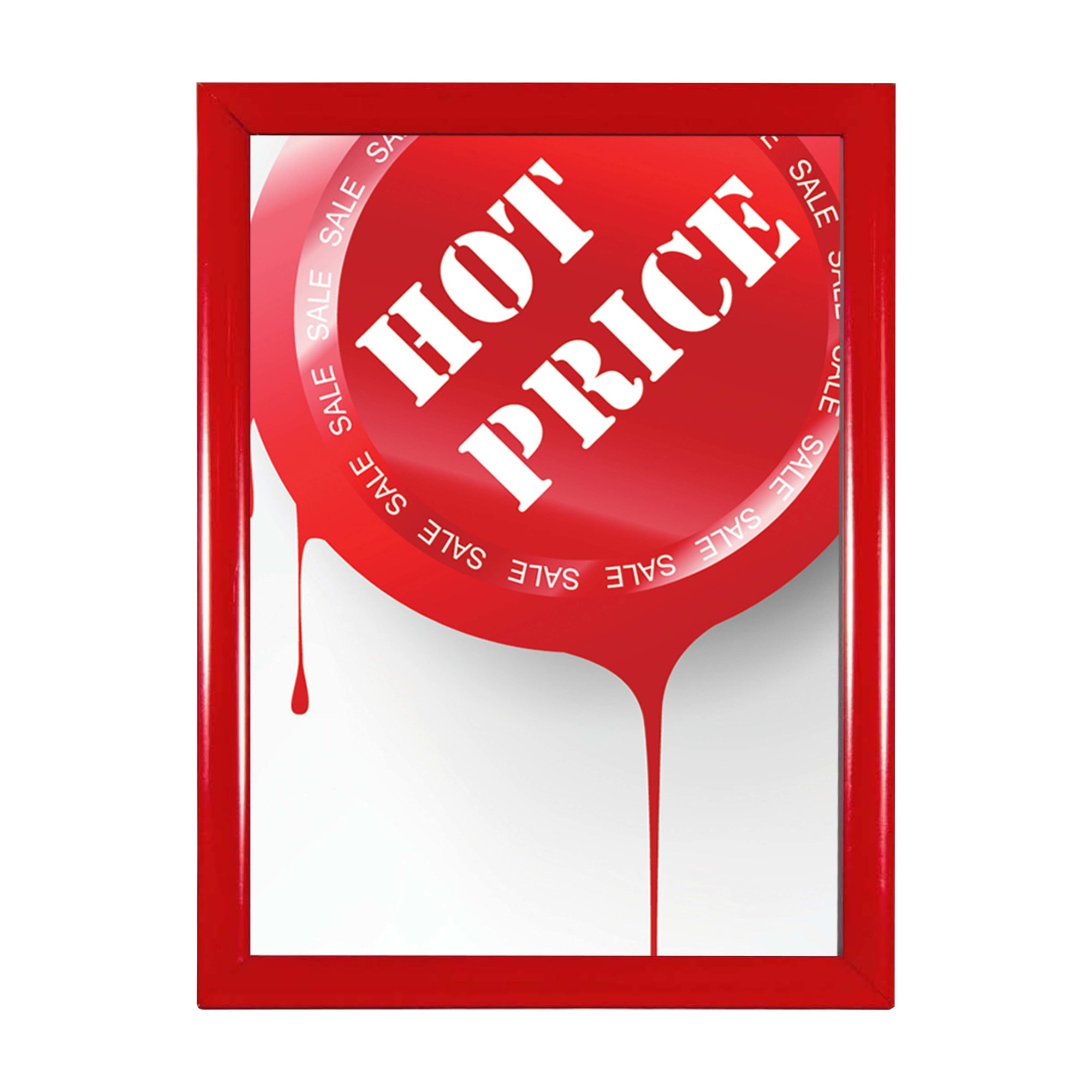 Rama click vopsita Rosu JJ DISPLAYS format A0, din aluminiu, pentru expunere postere, afise, documente