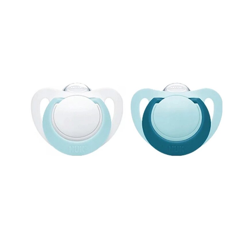 Set 2 suzete ortodontice din silicon Nuk Genius 736128T, Turcoaz 6-18 luni