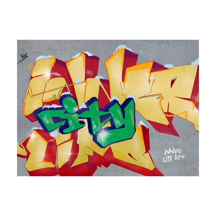 Fototapet vlies pentru Sufragerie, Dormitor, Viata din interiorul orasului - 250cm X 193cm, Instructiuni, lipici