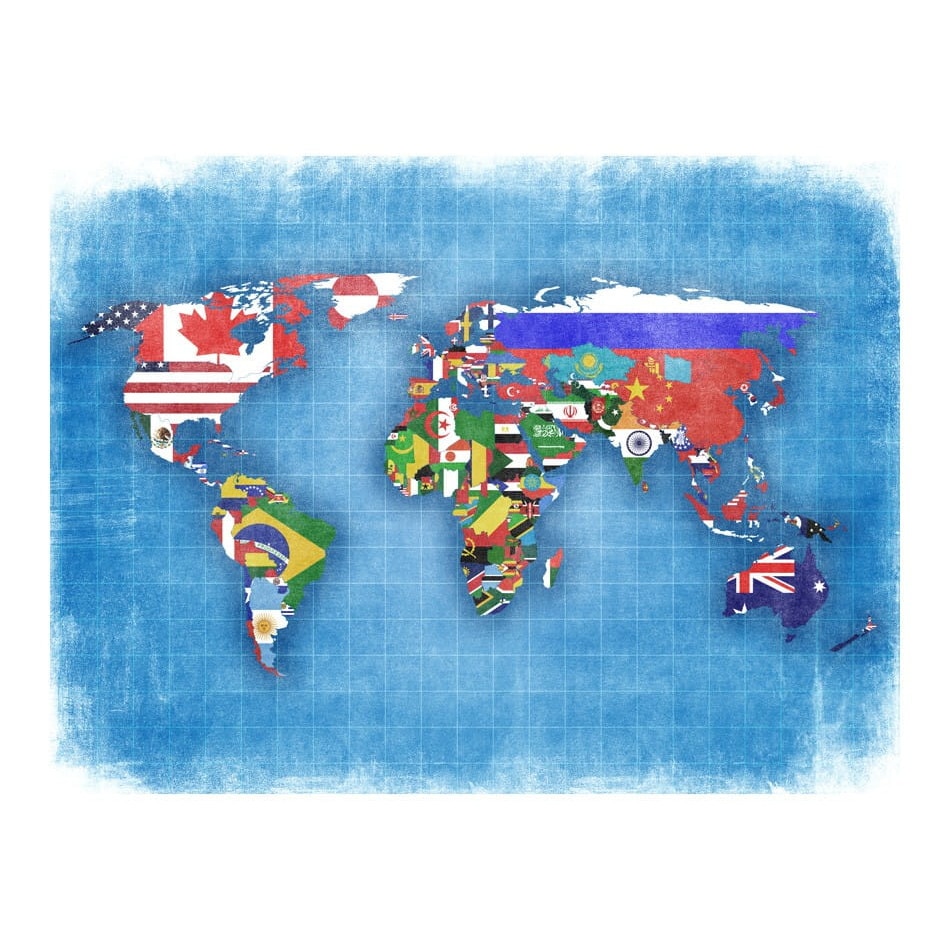 Фото карты мира с флагами