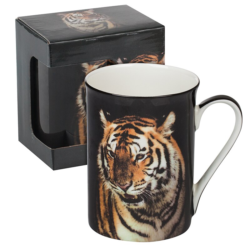 Ceasca portelan cu tigru, Lancaster, 250ml, Negru