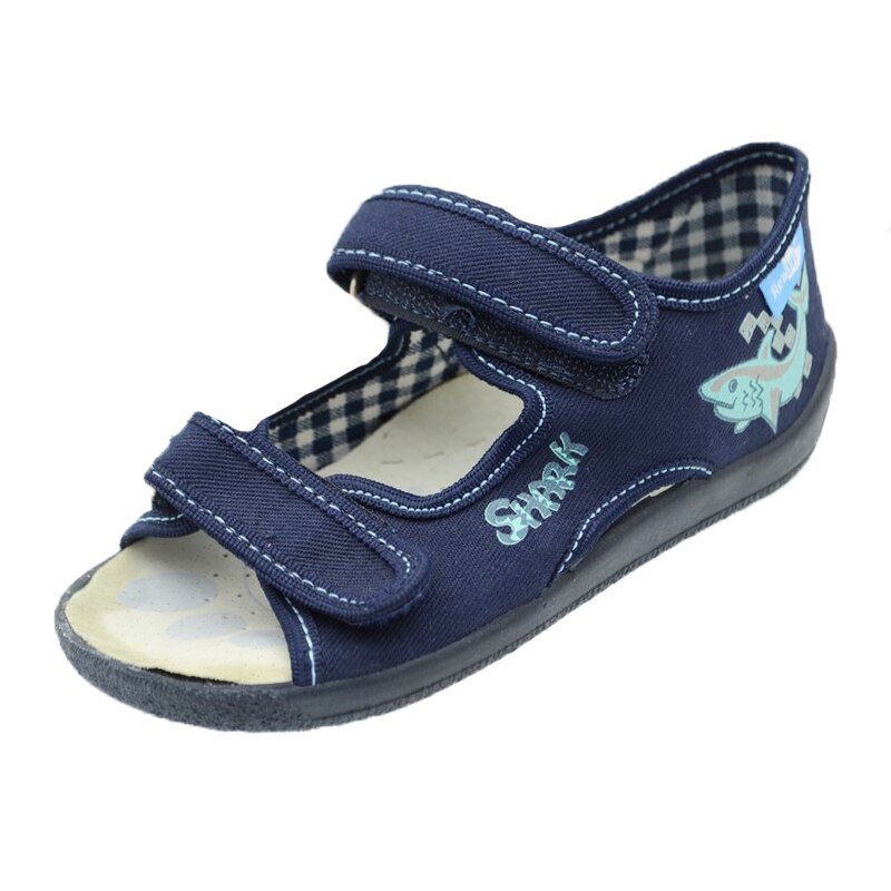 Sandale din panza pentru baieti Renbut RNB1, Bleumarin