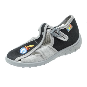 Sandale din panza pentru baieti Nazo NZO3G, Gri Sandale din panza pentru baieti Nazo NZO3G, Gri