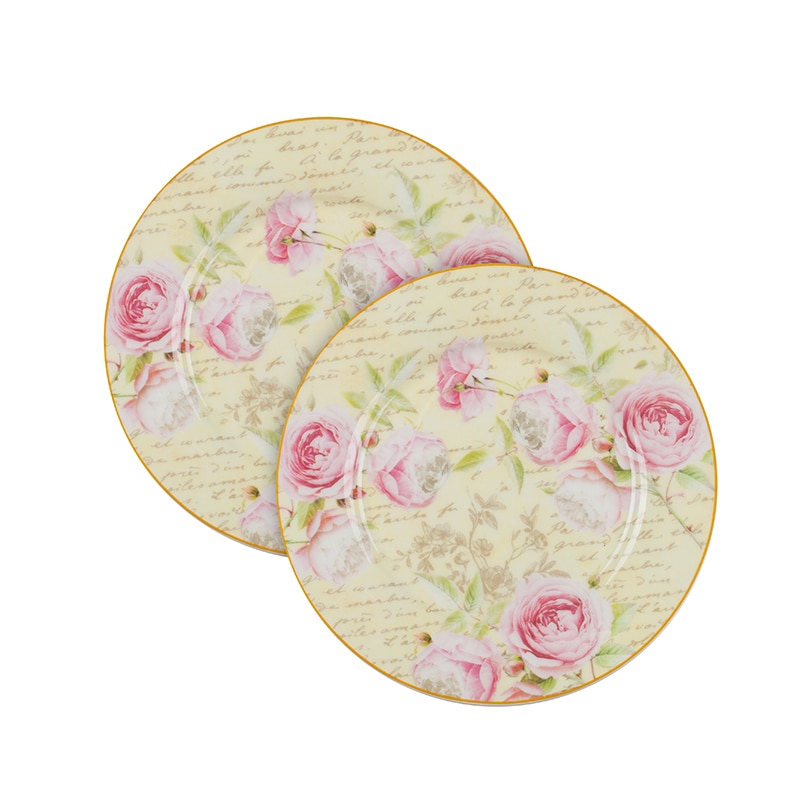 Set de portelan farfurii cu imprimeu, Lancaster, 19cm diametru