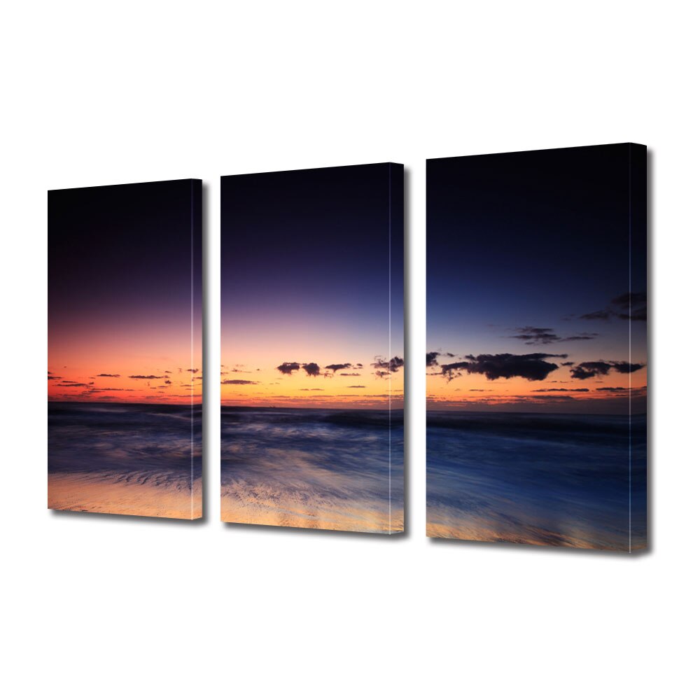 Tablou Multicanvas 3 Piese Peisaje Asfintit, 25 x 45 cm