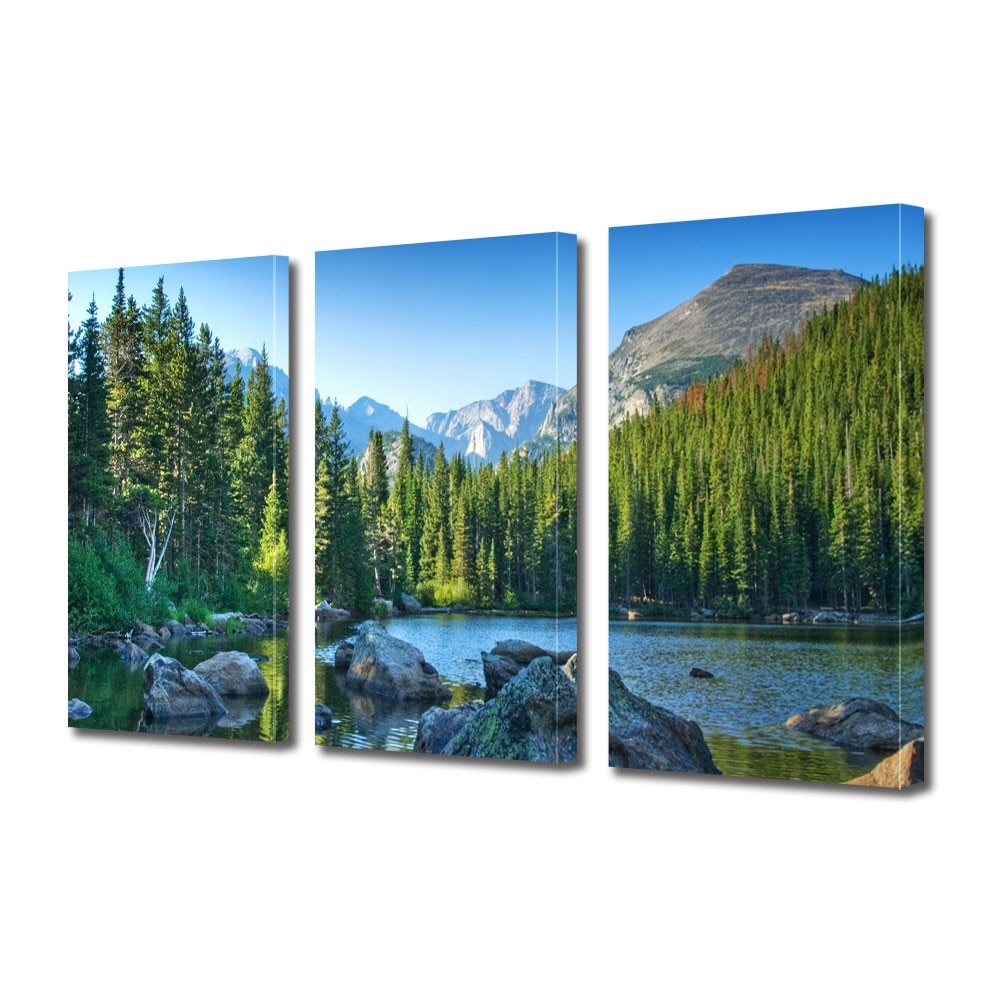 Tablou Multicanvas 3 Piese Peisaje Norvegia, 70 x 150 cm