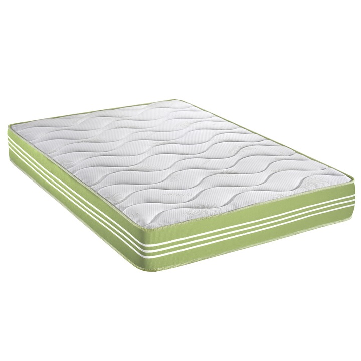 Ortopéd matrac, Bedora Aloe Vera, zseb, 160 x 200 x 24 cm, poliuretán hab és memóriahab, burkolattal ellátott rugóval, közepes keménységű