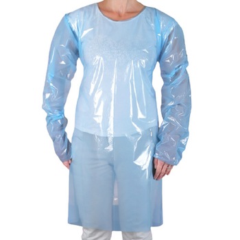 Sort polietilena, de protectie, de unica folosinta , cu maneci lungi, 10 buc/set Sort polietilena, de protectie, de unica folosinta , cu maneci lungi, 10 buc/set