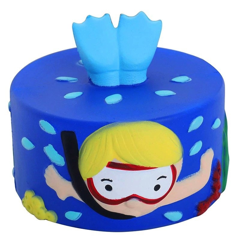 Jucarie Squishy model tortulet cu scafandru, multicolor