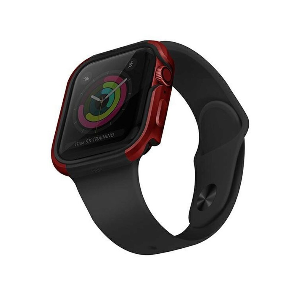 Husa Uniq Valencia din Silicon&Aluminiu pentru Apple Watch Seria 4/5/6/SE (44mm), Rosu