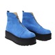 Ghete Femei, Mateo Shoes, Piele Intoarsa cu platforma si fermoar, Albastru