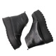Ghete dama, Mateo Shoes, cu platforma si fermoar pe jumatate, Piele Naturala, Negru
