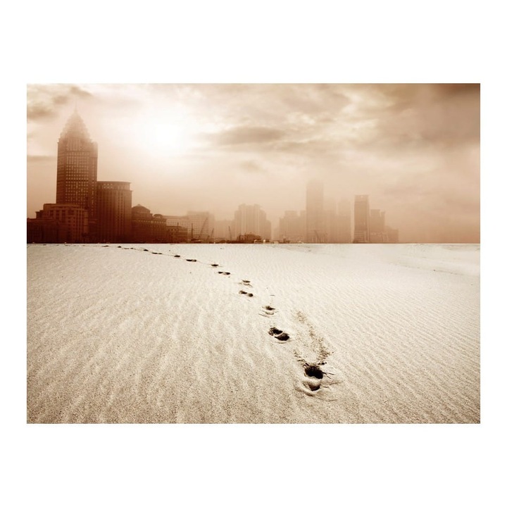 Nem szőtt tapéta nappaliba, hálószobába, Útban a nagyvárosba - 350cm X 270cm, Használati útmutató, ragasztó