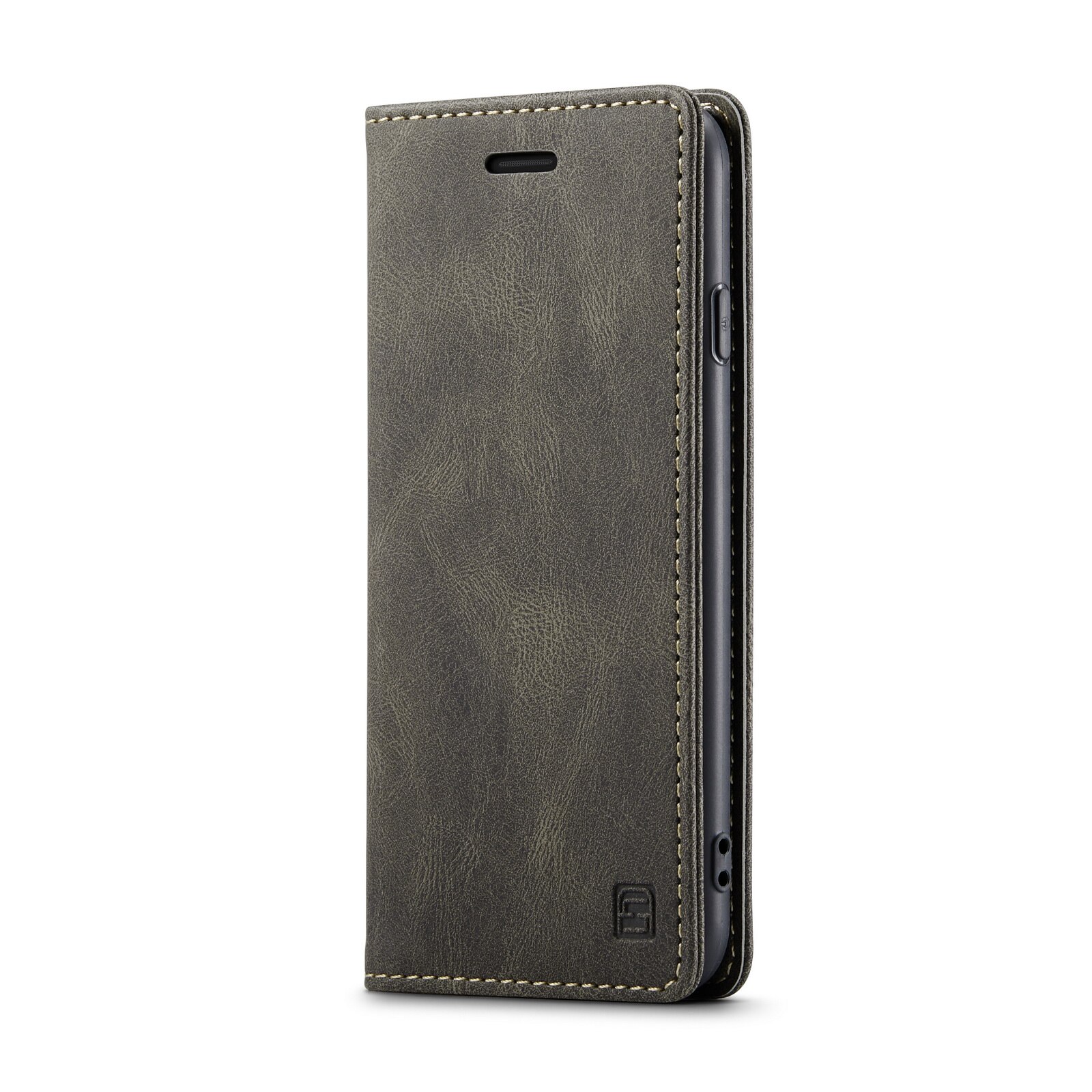 Husa pentru SE 2 (2020), iPhone 8, iPhone 7, CaseMe Retro, slim, piele, tip portofel, stand, inchidere magnetica, textura moale, protectie RFID, Maro coffee