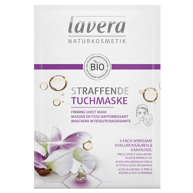Masca fermitate Sheet Mask cu acid hialuronic si karanja BIO, LAVERA, 1 buc