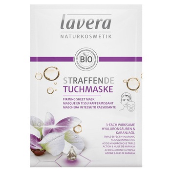 Masca fermitate Sheet Mask cu acid hialuronic si karanja BIO, LAVERA, 1 buc Masca fermitate Sheet Mask cu acid hialuronic si karanja BIO, LAVERA, 1 buc