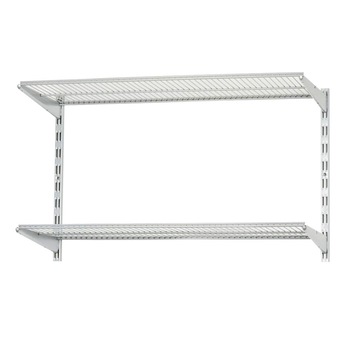 Raft de perete cu 2 polite din sarma 80x40x50 cm Alb Raft de perete cu 2 polite din sarma 80x40x50 cm Alb