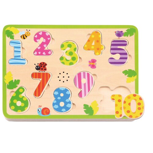 Puzzle din lemn Imaginarium Sound Puzzle Numbers cu sunete de la 1 la 10