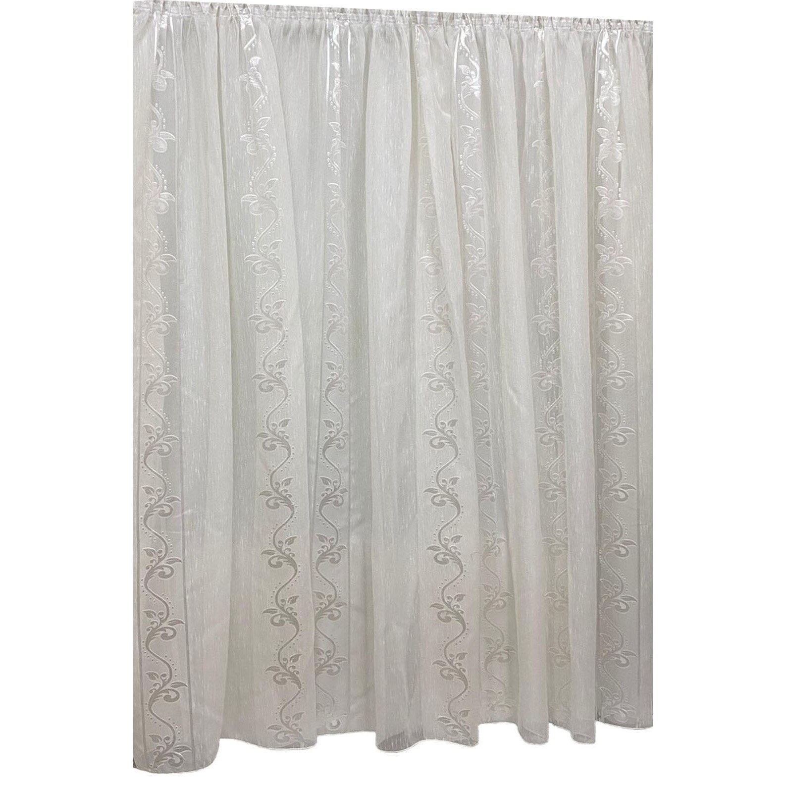 Perdea ivoire 800x245cm brodata cu ghirlanda de flori ivoire, cu rejansa by Liz Line - RD1888