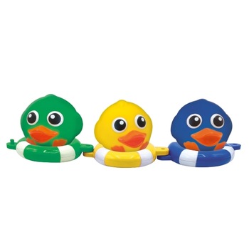 Set de 3 ratuste colorate Imaginarium Glu-glu Lifebuoy Duckies, cu flotor colac Set de 3 ratuste colorate Imaginarium Glu-glu Lifebuoy Duckies, cu flotor colac