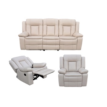 Set Ackerley Taupe, Mobila Domnel, Piele Naturala, Canapea 3 locuri cu 2 reclinere manuale si fotolii cu recliner manual Set Ackerley Taupe, Mobila Domnel, Piele Naturala, Canapea 3 locuri cu 2 reclinere manuale si fotolii cu recliner manual