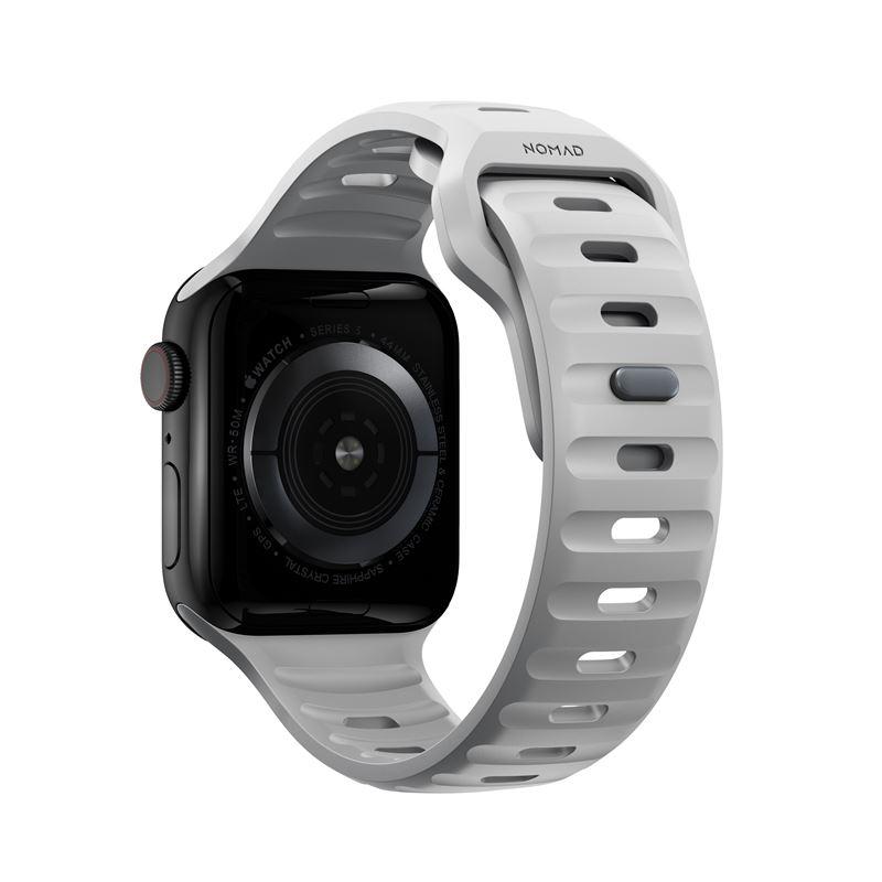 Curea rezistenta la apa NOMAD Sport Strap Apple Watch 1/2/3/4/5/6/7/SE (38/40/41mm) Grey